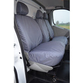 Renault Trafic 2001-2006 Driver (No Armrest) And Front Double Passenger Seat Covers - Grey